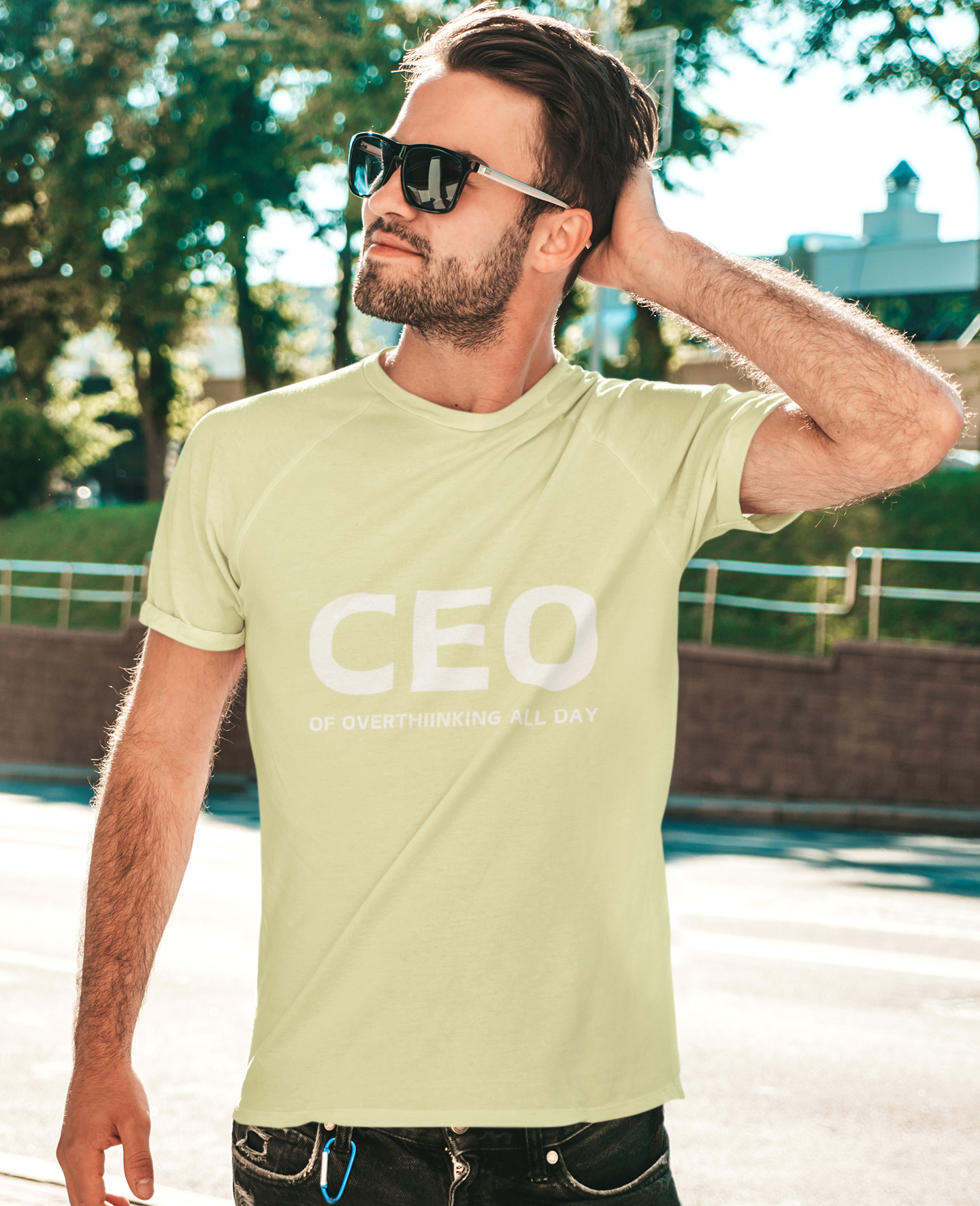 CEO Of Overthinking All Day Unisex Pure Cotton T-Shirt