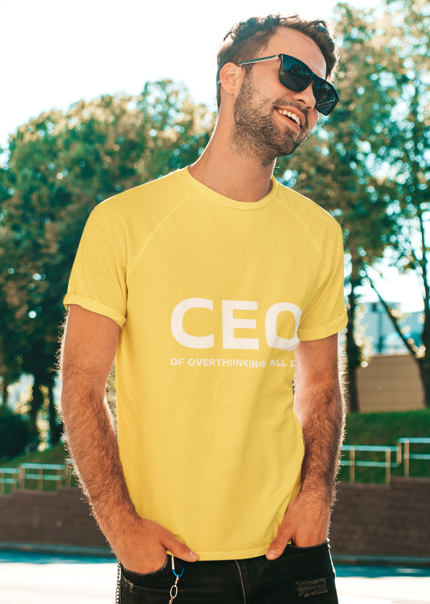 CEO Of Overthinking All Day Unisex Pure Cotton T-Shirt