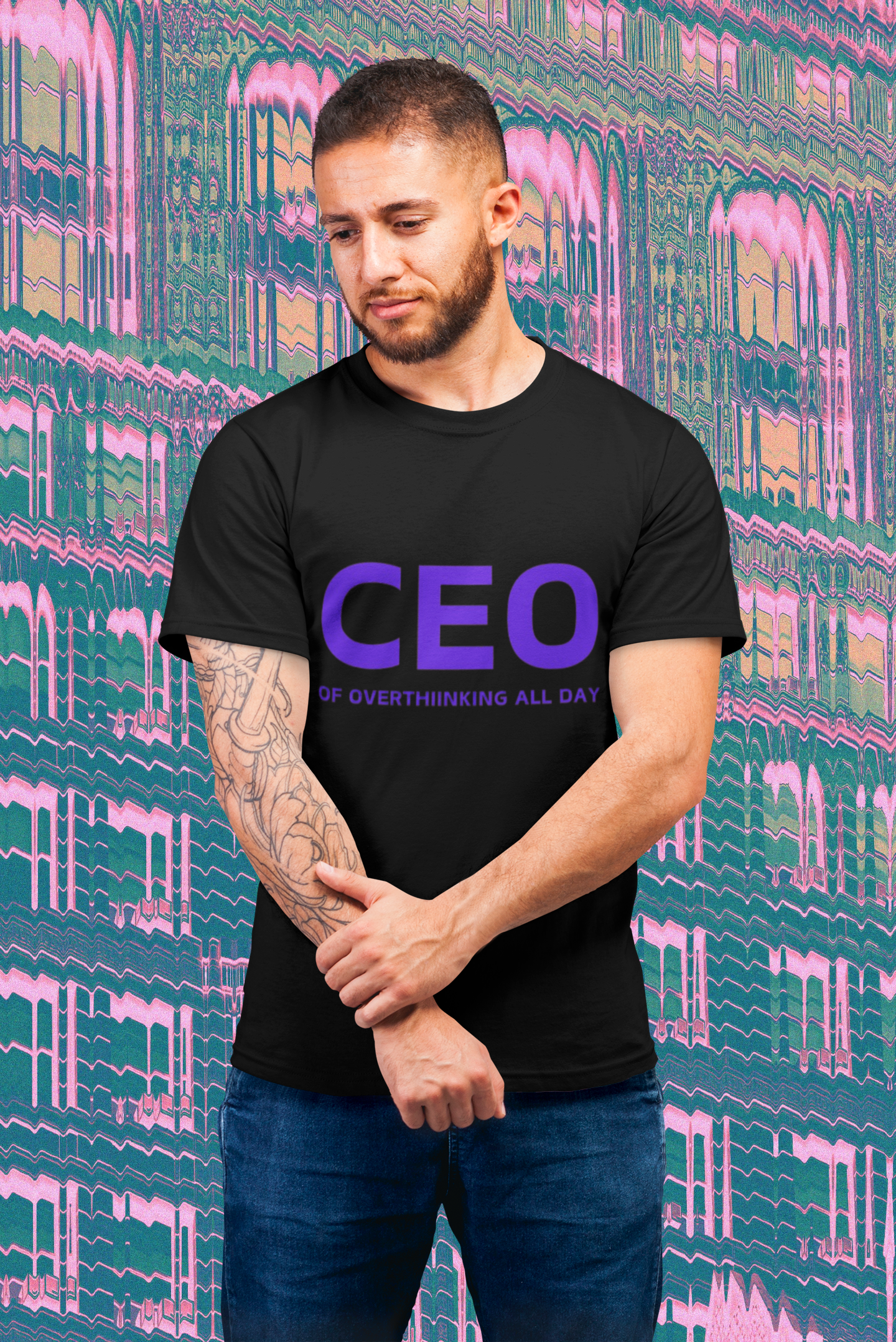 CEO Of Overthinking All Day Unisex Pure Cotton T-Shirt