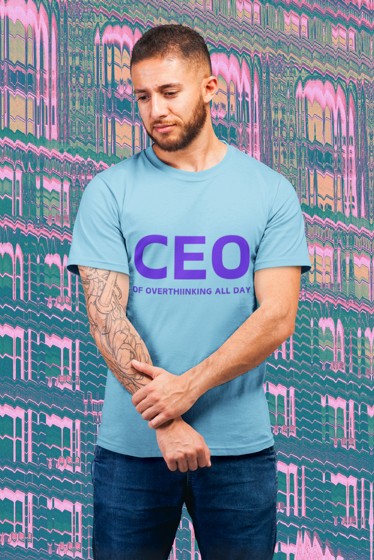 CEO Of Overthinking All Day Unisex Pure Cotton T-Shirt