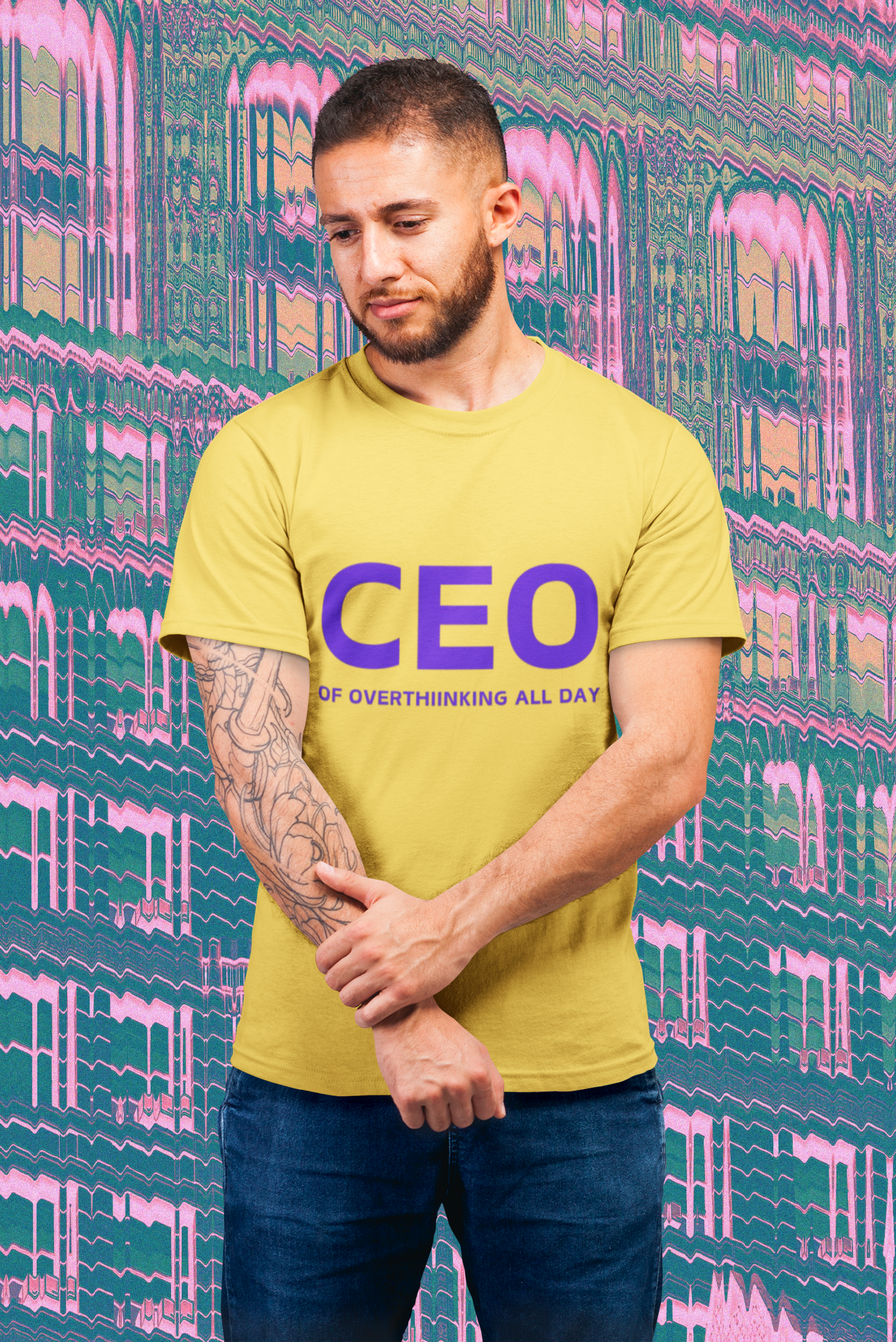 CEO Of Overthinking All Day Unisex Pure Cotton T-Shirt