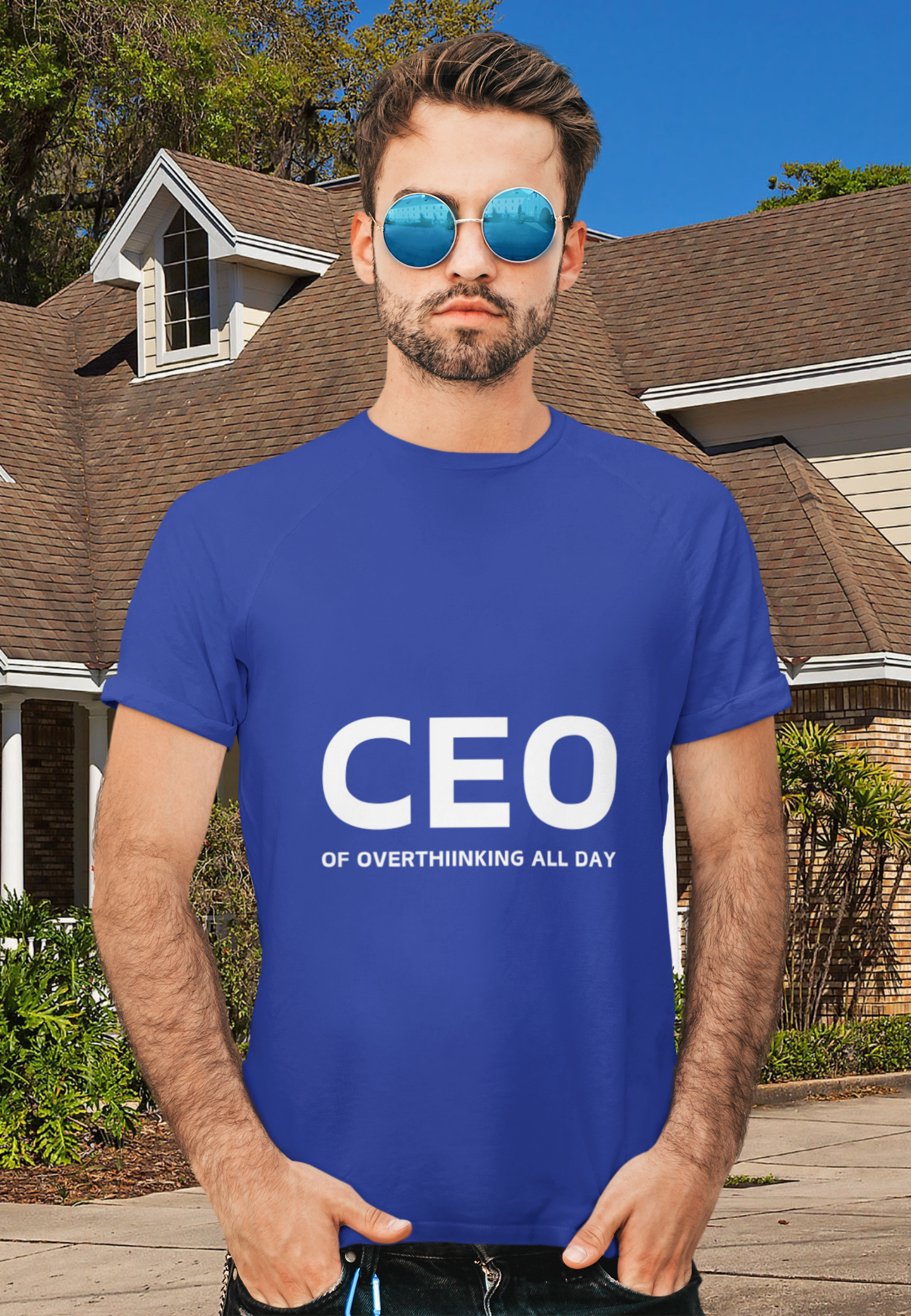 CEO Of Overthinking All Day Unisex Pure Cotton T-Shirt