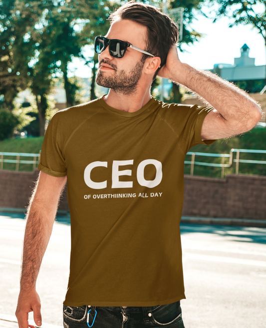 CEO Of Overthinking All Day Unisex Pure Cotton T-Shirt