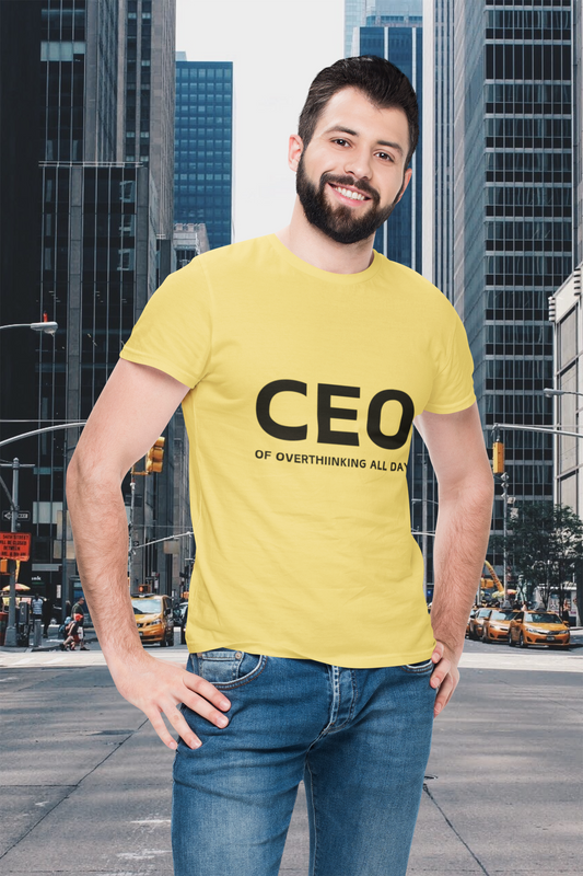 CEO Of Overthinking All Day Unisex Pure Cotton T-Shirt