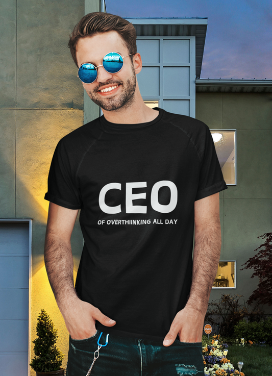 CEO Of Overthinking All Day Unisex Pure Cotton T-Shirt